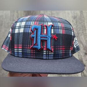 Houston Texans Plaid Baseball Cap with Embroidered H